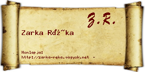 Zarka Réka névjegykártya